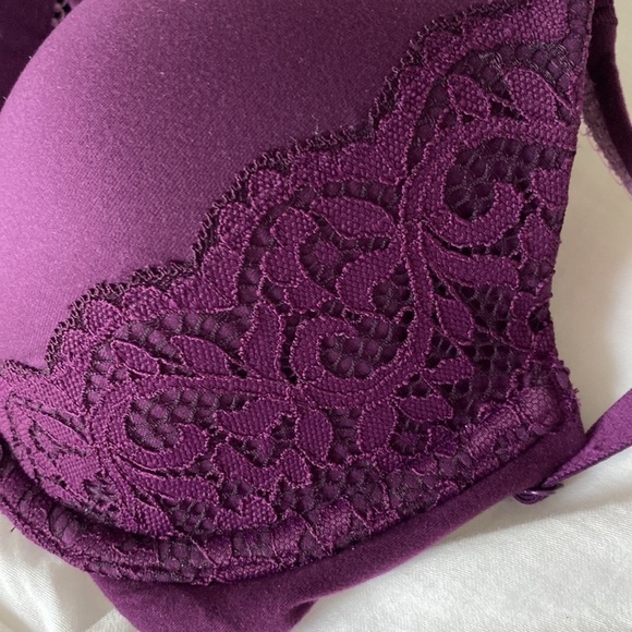 Victoria's Secret Purple Lined Perfect Coverage Lace Bra 34C Like New Fall Color - Picture 15 of 17